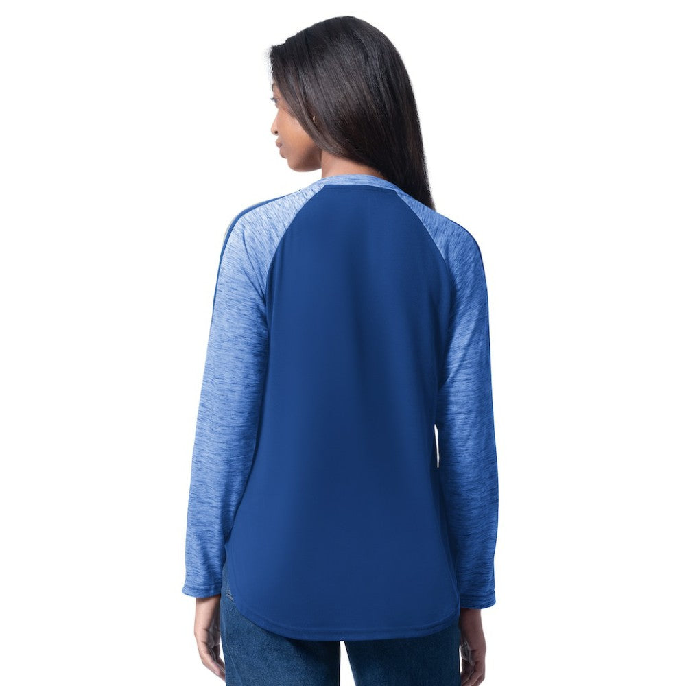 Los Angeles Dodgers G-III 4Her by Carl Banks Women's Top Dog Raglan Long Sleeve V-Neck T-Shirt - Royal