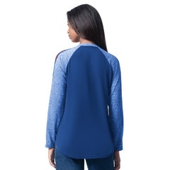 Chicago Cubs G-III 4Her by Carl Banks Women's Top Dog Raglan Long Sleeve V-Neck T-Shirt - Royal