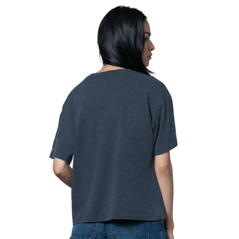 Atlanta Braves Starter Women's Oversized Hall of Fame T-Shirt - Heather Navy