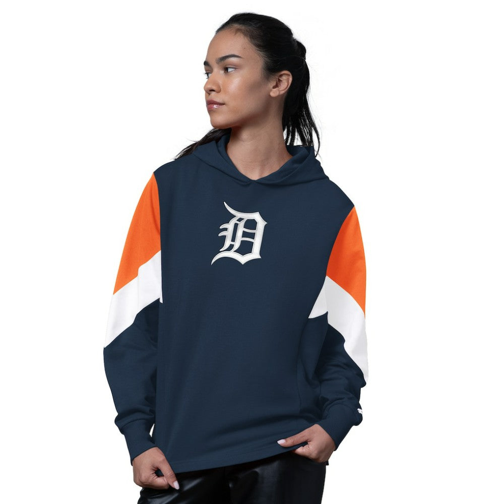 Detroit Tigers Starter Women's Scrimmage Pullover Hoodie - Navy