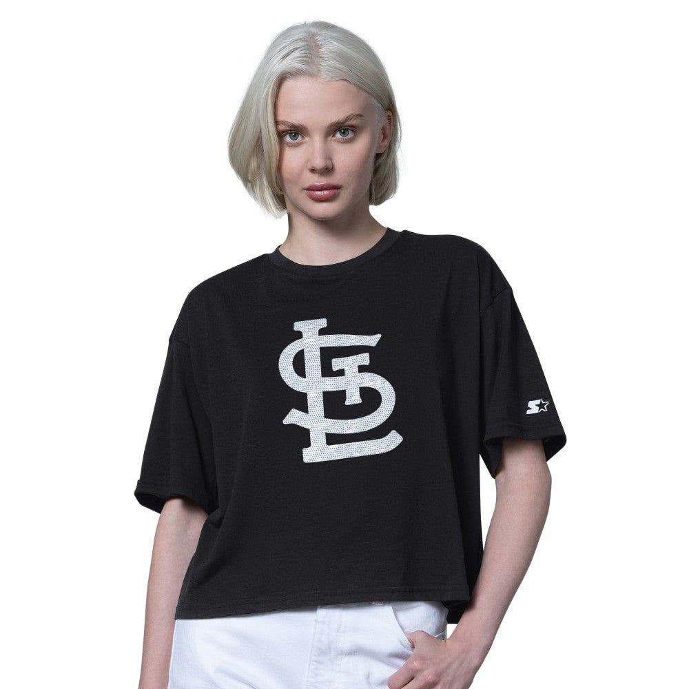 St. Louis Cardinals Starter Women's Holy Grail Boxy Cropped T-Shirt - Black