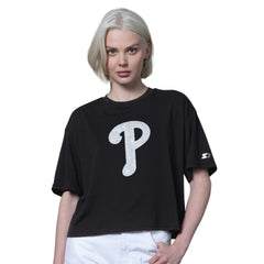 Philadelphia Phillies Starter Women's Holy Grail Boxy Cropped T-Shirt - Black