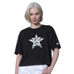 Houston Astros Starter Women's Holy Grail Boxy Cropped T-Shirt - Black