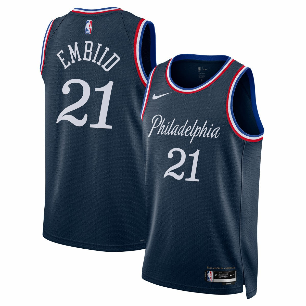 Joel Embiid Philadelphia 76ers Unisex 2025/26 Swingman Jersey - Navy - City Edition | Nike discount