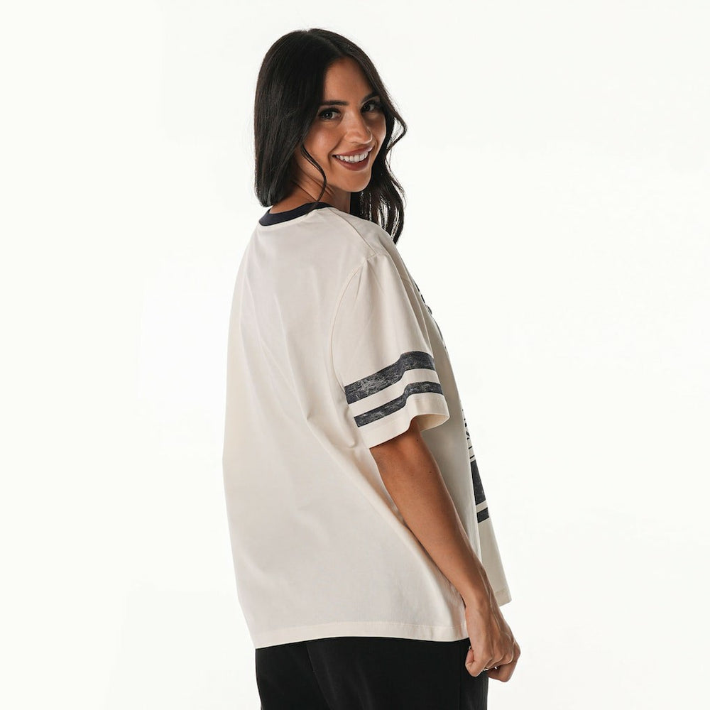 Dallas Cowboys The Wild Collective Women's Vintage Drop Shoulder Oversized Boyfriend T-Shirt - Cream on sale