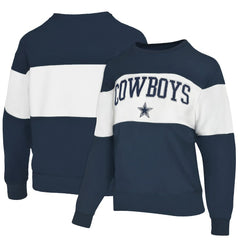 Dallas Cowboys Lauren James Women's Bling Colorblock Terry Sweatshirt - Navy for sale