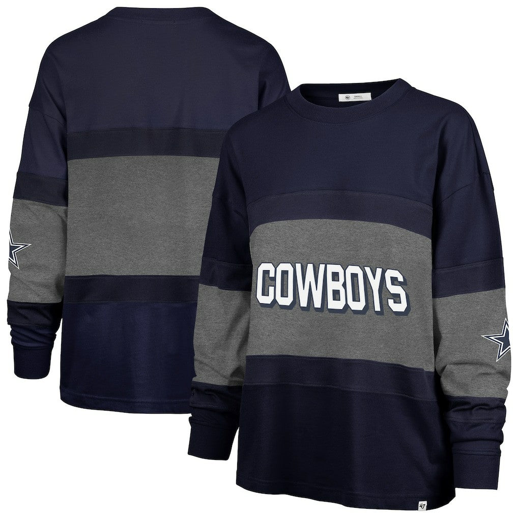 Dallas Cowboys '47 Women's Breezyway Archive Long Sleeve T-Shirt - Navy discount