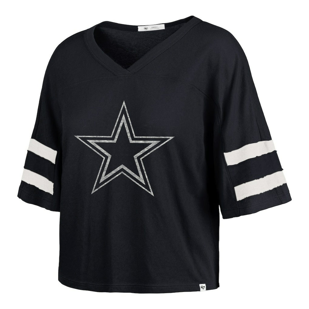 Dallas Cowboys '47 Women's Premier Scout Cropped V-Neck T-Shirt - Navy discount