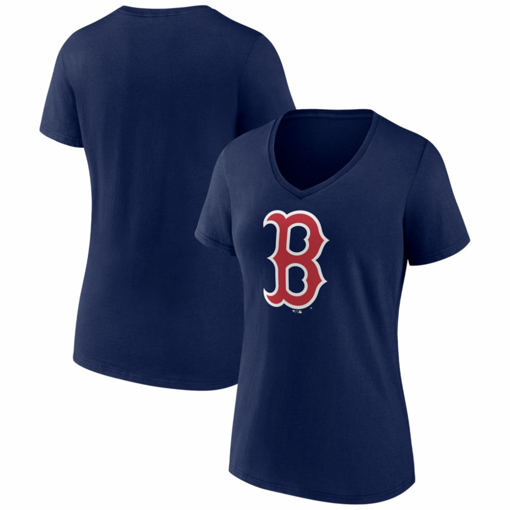 Boston Red Sox Women's Logo V-Neck T-Shirt - Navy
