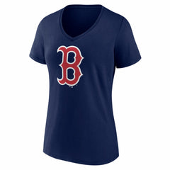 Boston Red Sox Women's Logo V-Neck T-Shirt - Navy