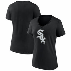 Chicago White Sox Women's Logo V-Neck T-Shirt - Black