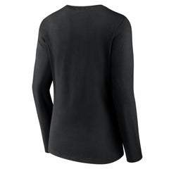 Miami Marlins Women's Logo Long Sleeve V-Neck T-Shirt - Black