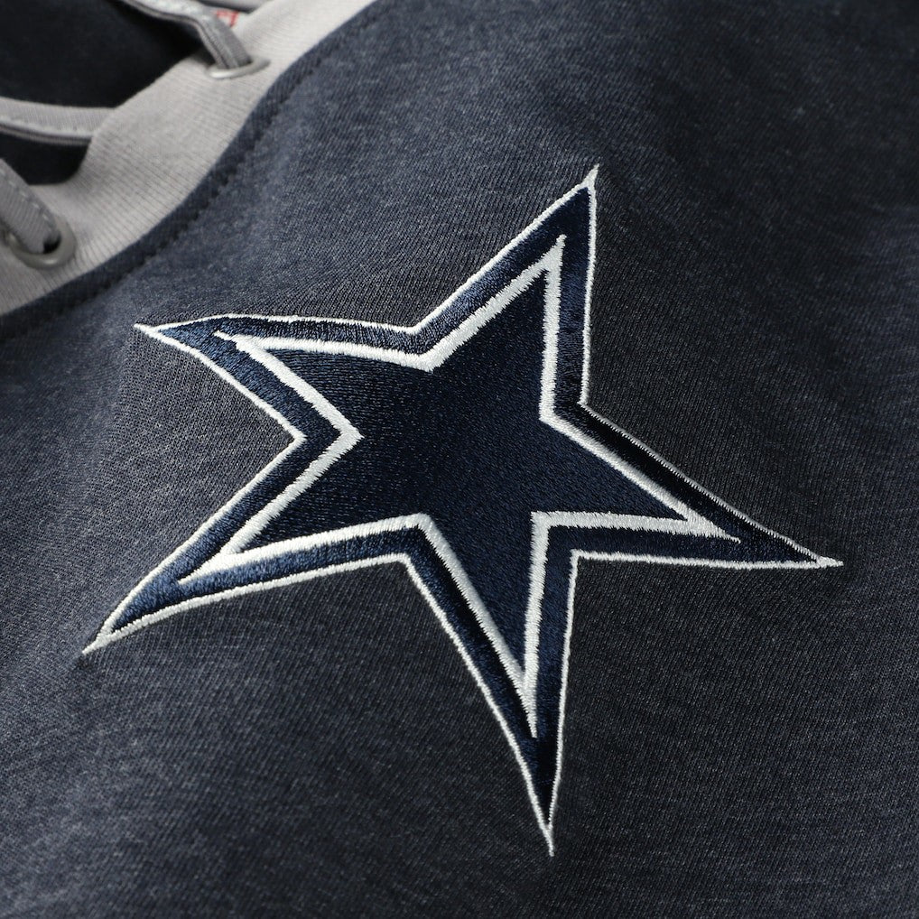 Dallas Cowboys New Era Women's Plus Size Throwback Lace-Up Long Sleeve T-Shirt - Navy online
