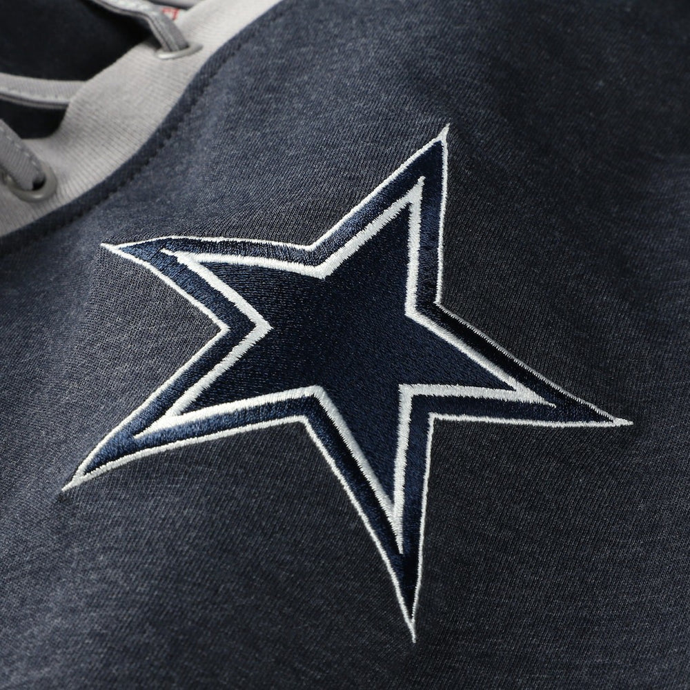 Dallas Cowboys New Era Women's Plus Size Throwback Lace-Up Long Sleeve T-Shirt - Navy online