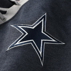 Dallas Cowboys New Era Women's Plus Size Throwback Lace-Up Long Sleeve T-Shirt - Navy online