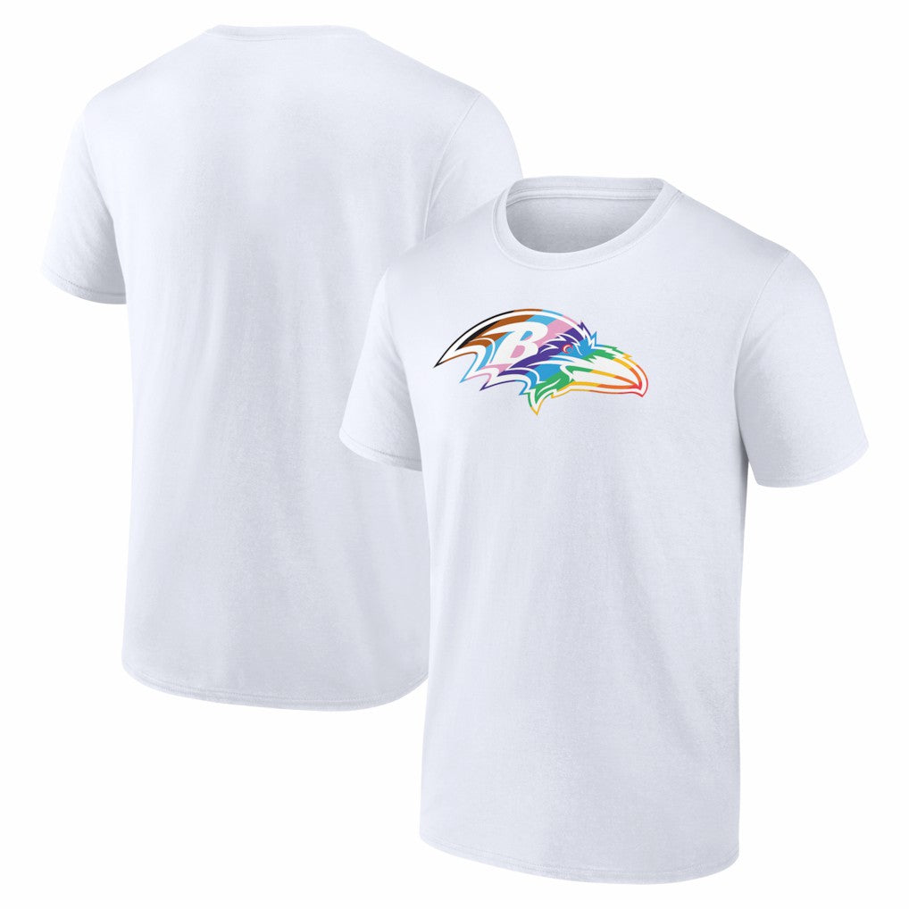 Baltimore Ravens Logo Pride T-Shirt - White discount