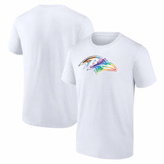 Baltimore Ravens Logo Pride T-Shirt - White discount
