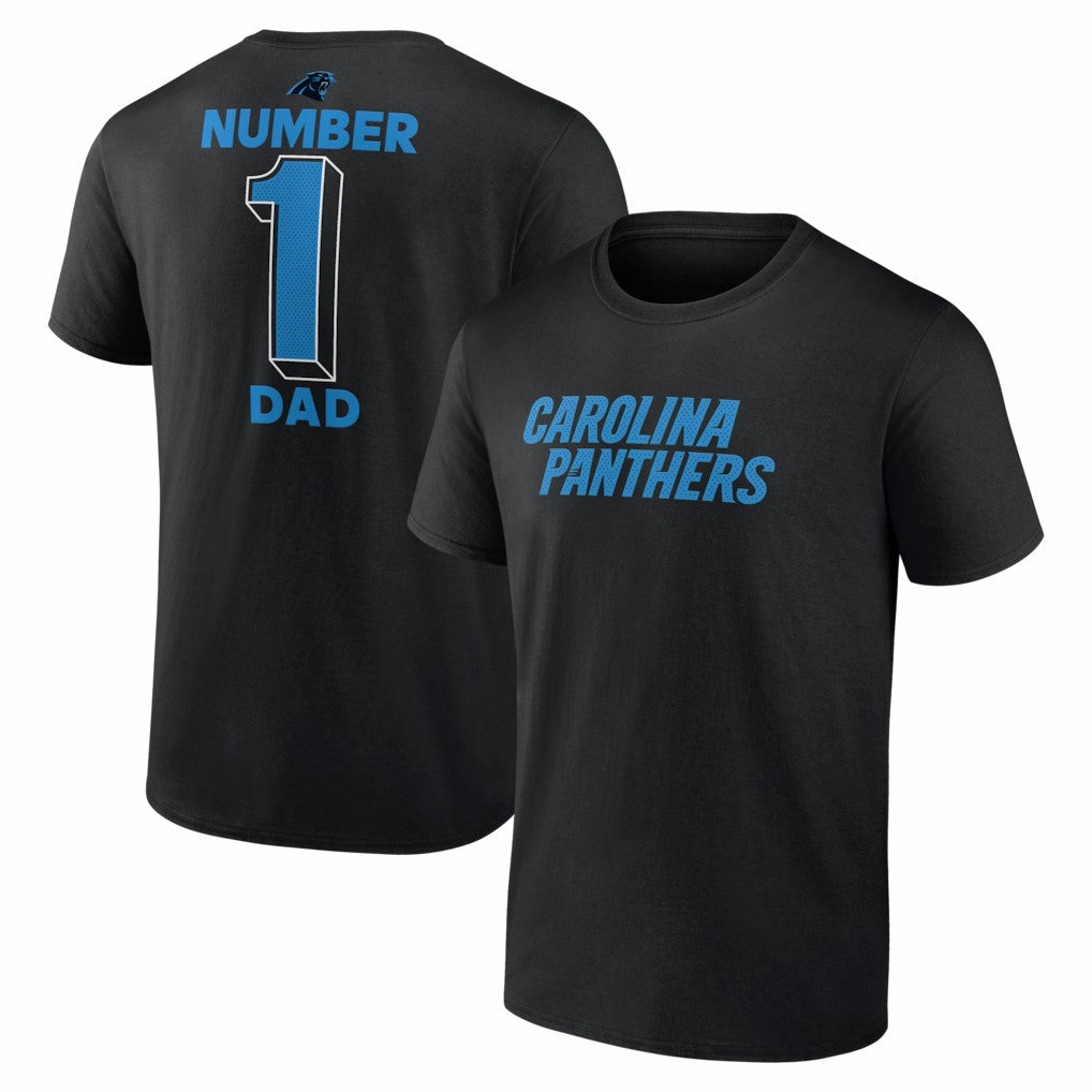Carolina Panthers #1 Dad Jersey T-Shirt - Black cheap