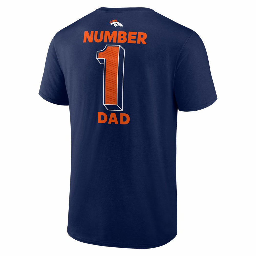 Denver Broncos #1 Dad Jersey T-Shirt - Navy outlet