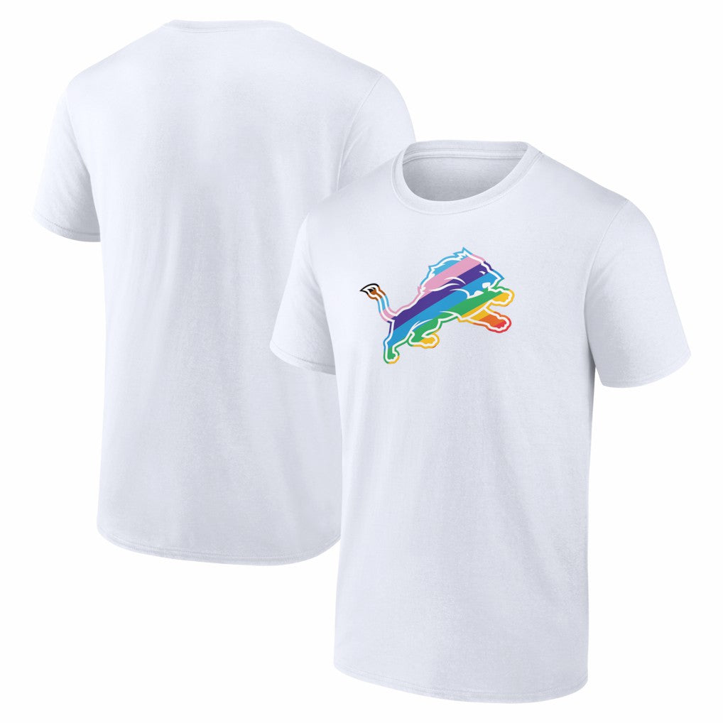 Detroit Lions Logo Pride T-Shirt - White discount