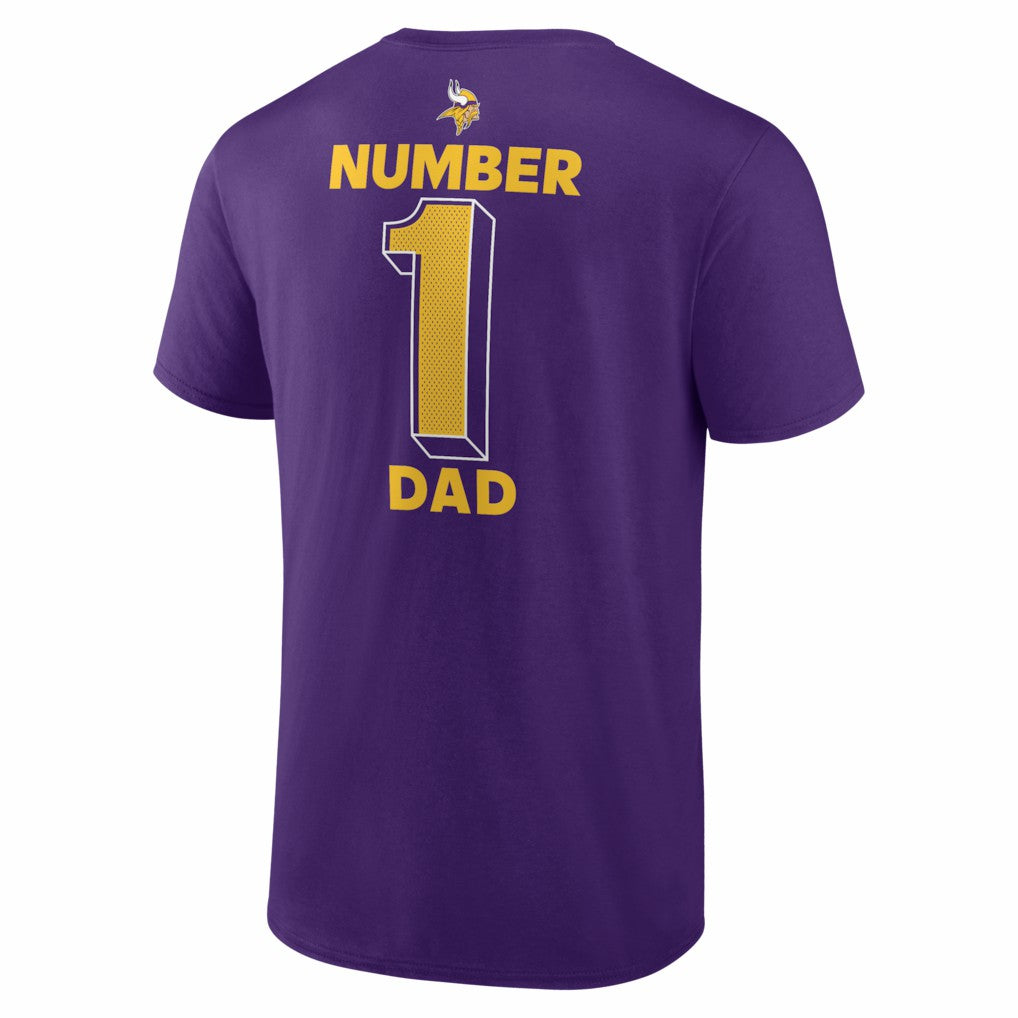 Minnesota Vikings #1 Dad Jersey T-Shirt - Purple cheap