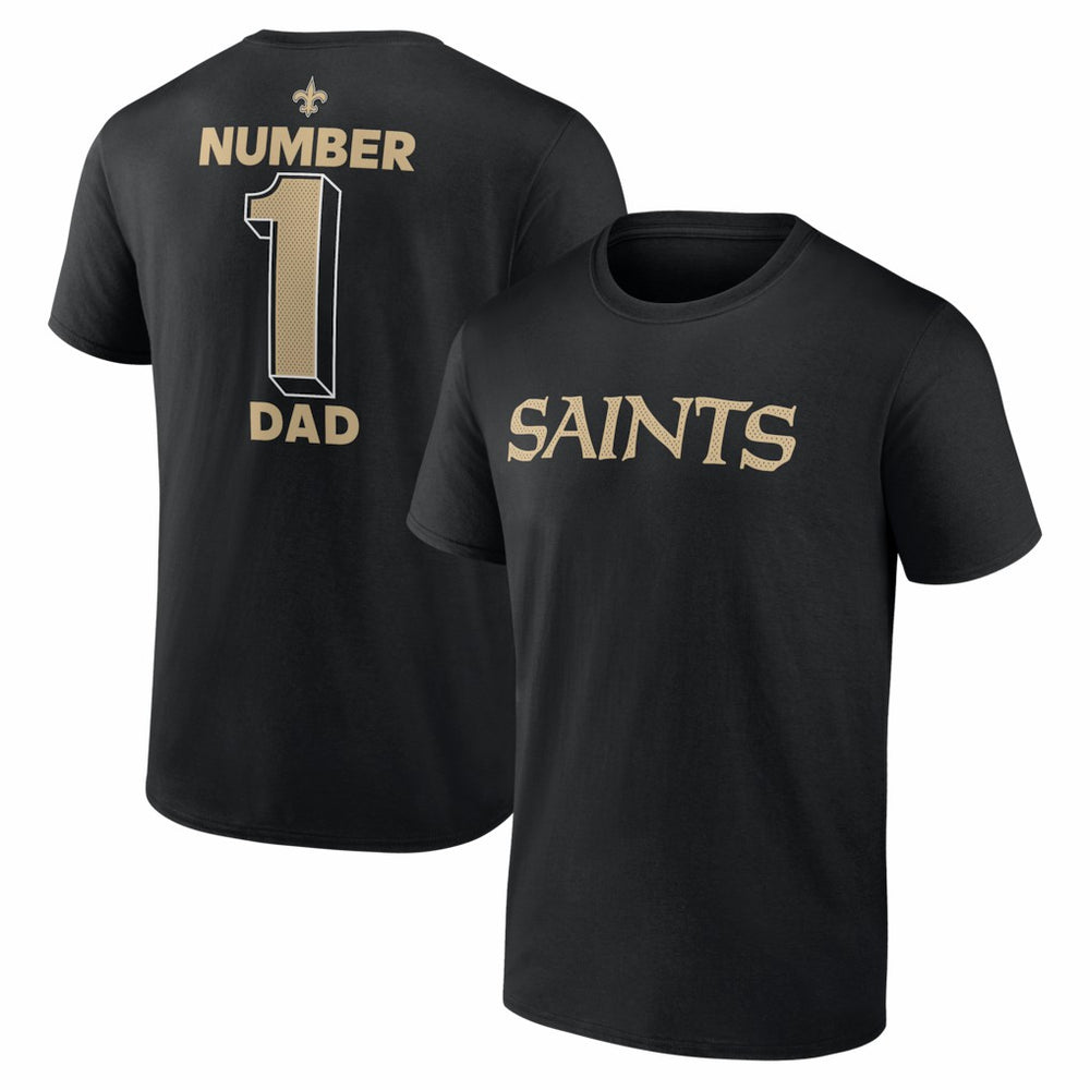 New Orleans Saints #1 Dad Jersey T-Shirt - Black outlet