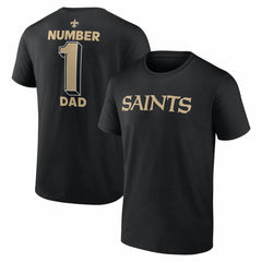 New Orleans Saints #1 Dad Jersey T-Shirt - Black outlet