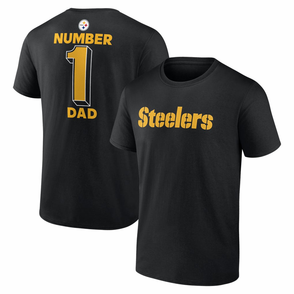 Pittsburgh Steelers #1 Dad Jersey T-Shirt - Black discount