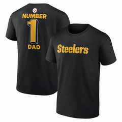 Pittsburgh Steelers #1 Dad Jersey T-Shirt - Black discount