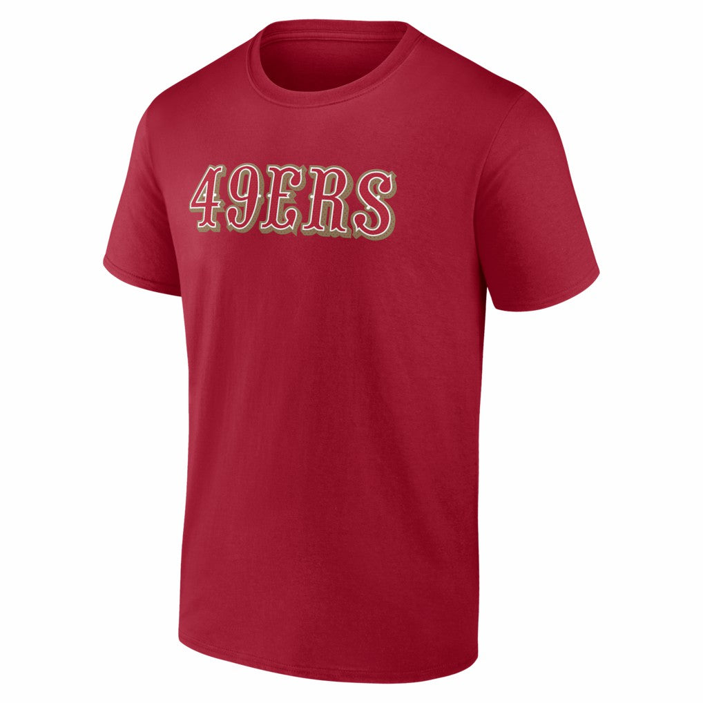 San Francisco 49ers #1 Dad Jersey T-Shirt - Scarlet discount