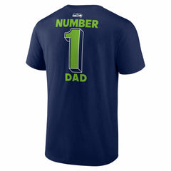 Seattle Seahawks #1 Dad Jersey T-Shirt - College Navy sale