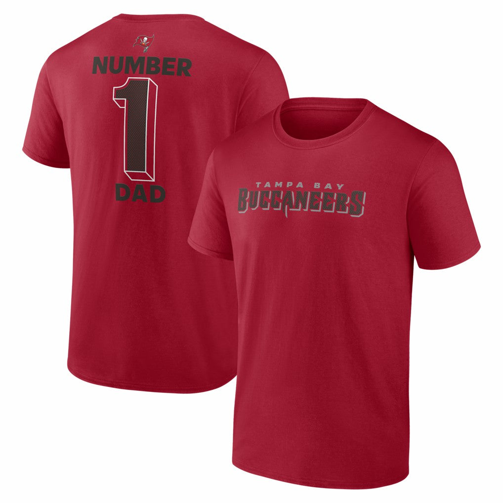 Tampa Bay Buccaneers #1 Dad Jersey T-Shirt - Red cheap