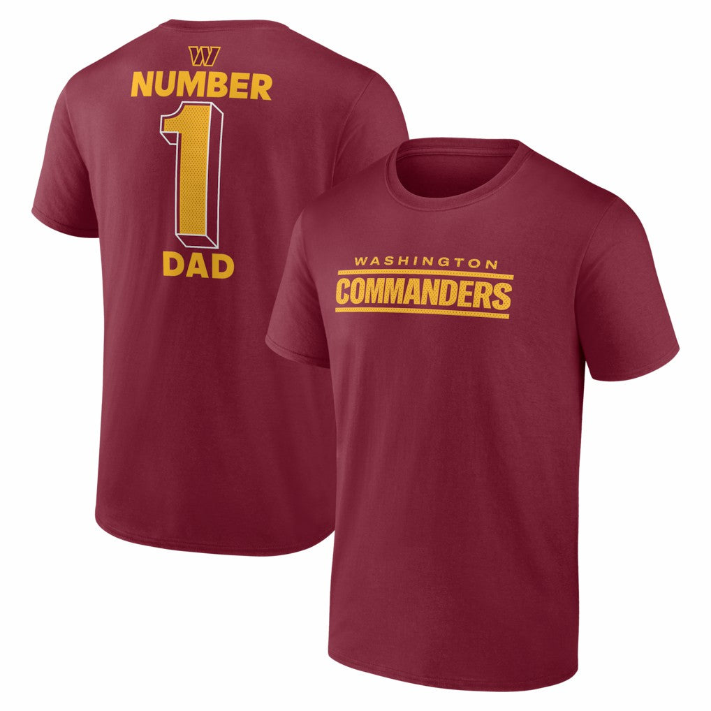 Washington Commanders #1 Dad Jersey T-Shirt - Burgundy online