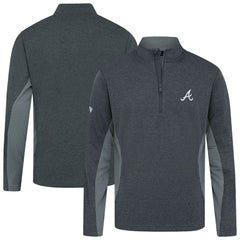 Atlanta Braves Levelwear Waffle Insignia 2.0 Quarter-Zip Pullover - Heather Black