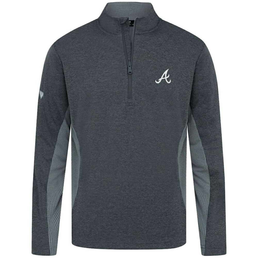 Atlanta Braves Levelwear Waffle Insignia 2.0 Quarter-Zip Pullover - Heather Black