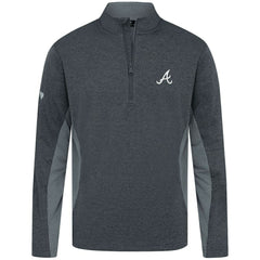 Atlanta Braves Levelwear Waffle Insignia 2.0 Quarter-Zip Pullover - Heather Black