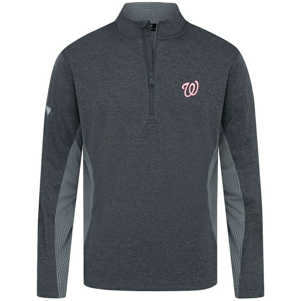 Washington Nationals Levelwear Waffle Insignia 2.0 Quarter-Zip Pullover - Heather Black