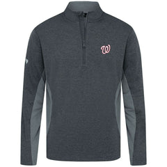 Washington Nationals Levelwear Waffle Insignia 2.0 Quarter-Zip Pullover - Heather Black