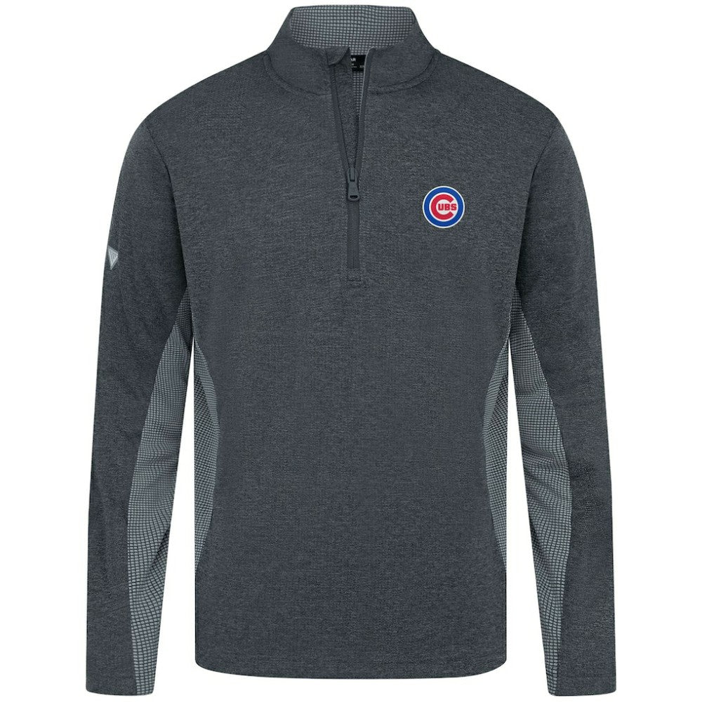 Chicago Cubs Levelwear Waffle Insignia 2.0 Quarter-Zip Pullover - Heather Black