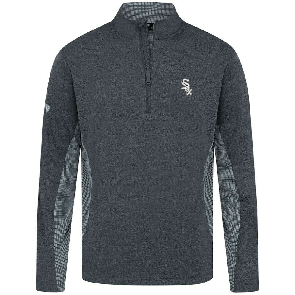 Chicago White Sox Levelwear Waffle Insignia 2.0 Quarter-Zip Pullover - Heather Black