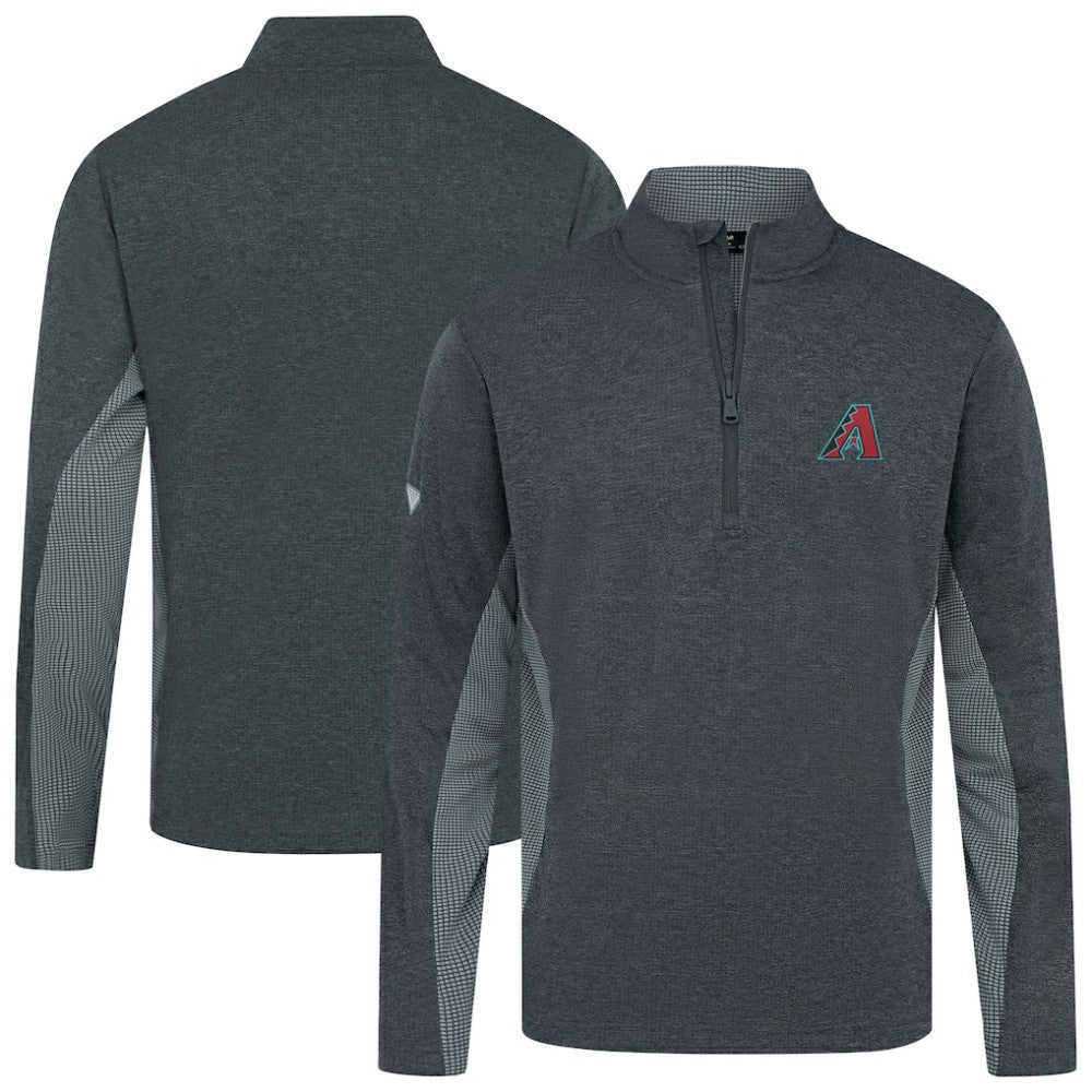 Arizona Diamondbacks Levelwear Waffle Insignia 2.0 Quarter-Zip Pullover - Heather Black