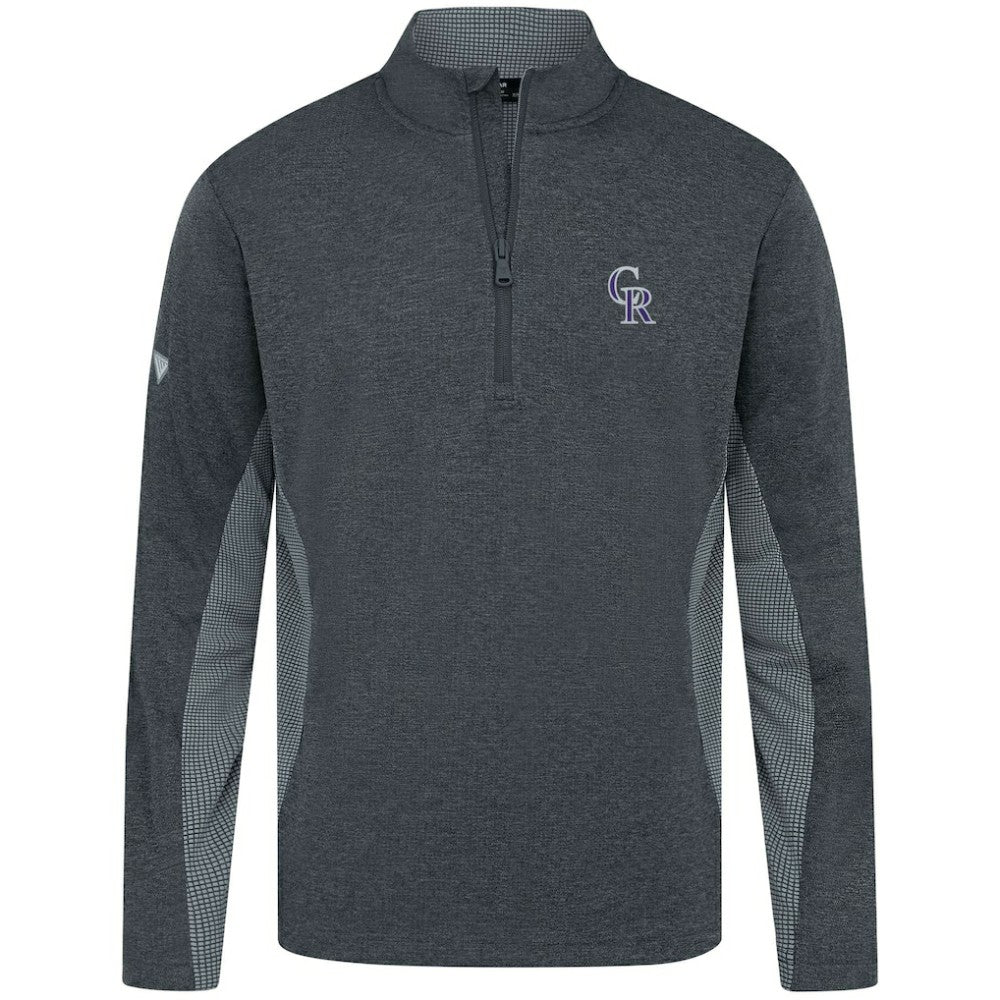 Colorado Rockies Levelwear Waffle Insignia 2.0 Quarter-Zip Pullover - Heather Black