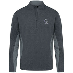 Colorado Rockies Levelwear Waffle Insignia 2.0 Quarter-Zip Pullover - Heather Black