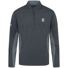 Detroit Tigers Levelwear Waffle Insignia 2.0 Quarter-Zip Pullover - Heather Black