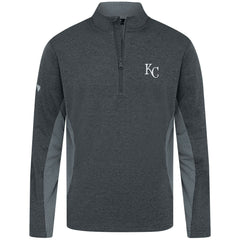 Kansas City Royals Levelwear Waffle Insignia 2.0 Quarter-Zip Pullover - Heather Black