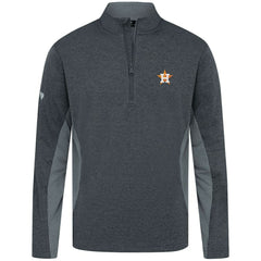 Houston Astros Levelwear Waffle Insignia 2.0 Quarter-Zip Pullover - Heather Black