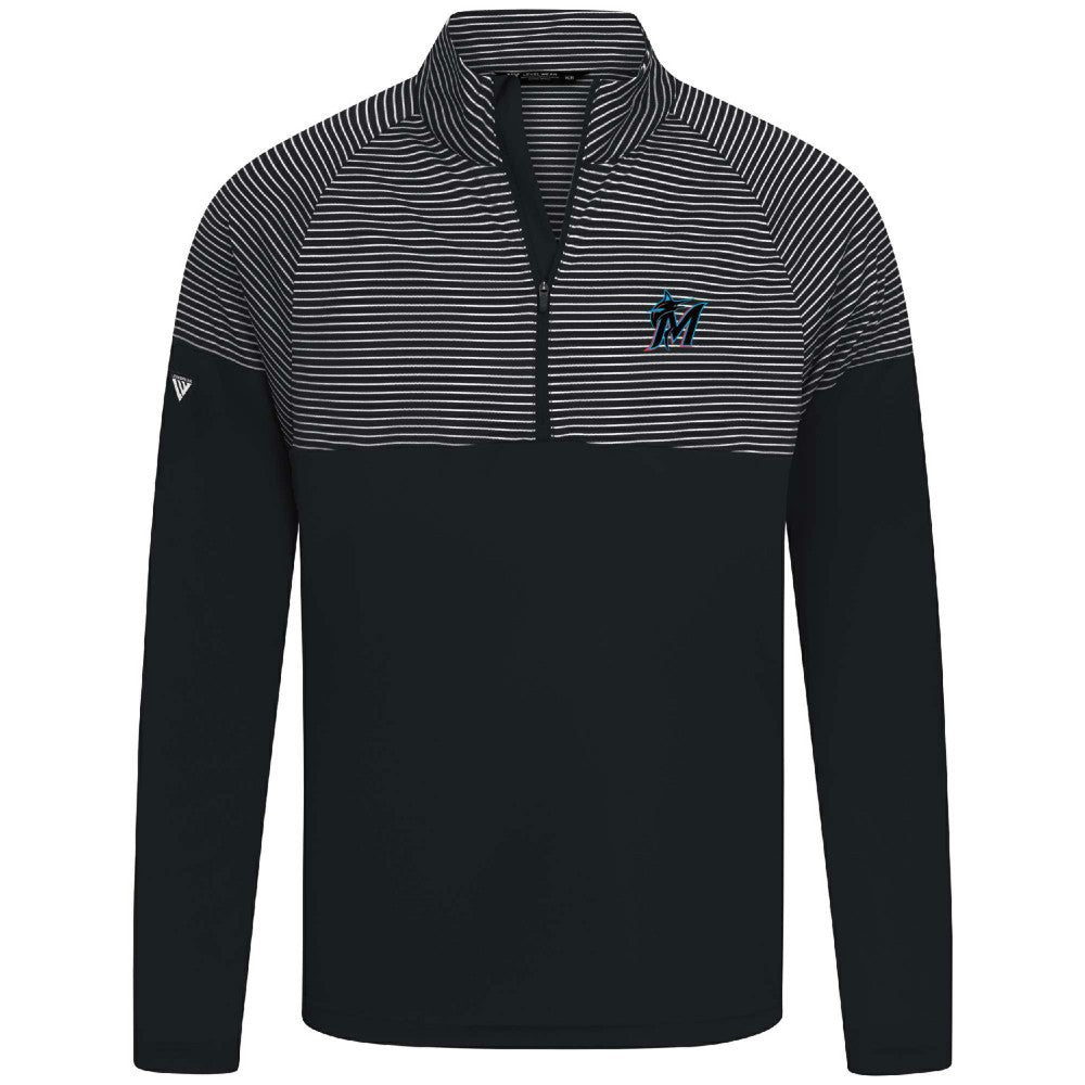 Miami Marlins Levelwear Classic Stripes Insignia 2.0 Pullover - Black