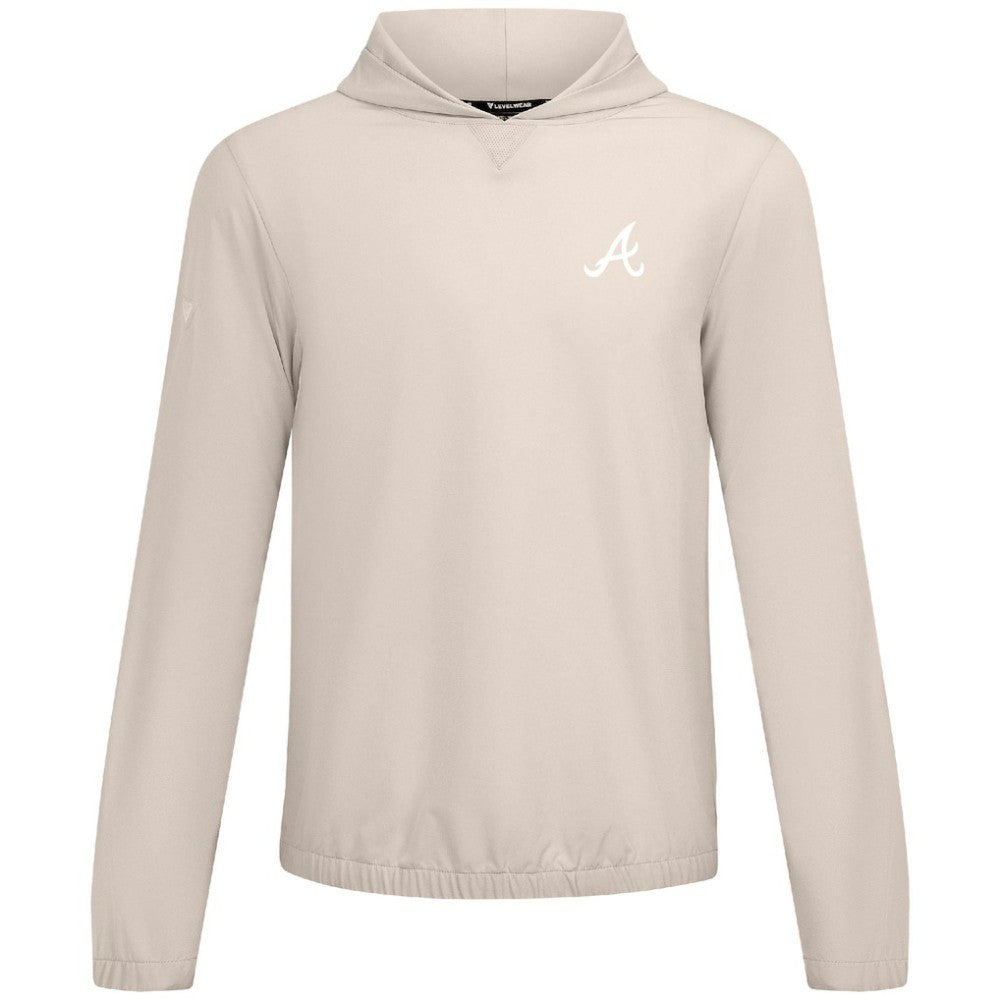 Atlanta Braves Levelwear Action Insignia 2.0 Pullover Hoodie - Khaki