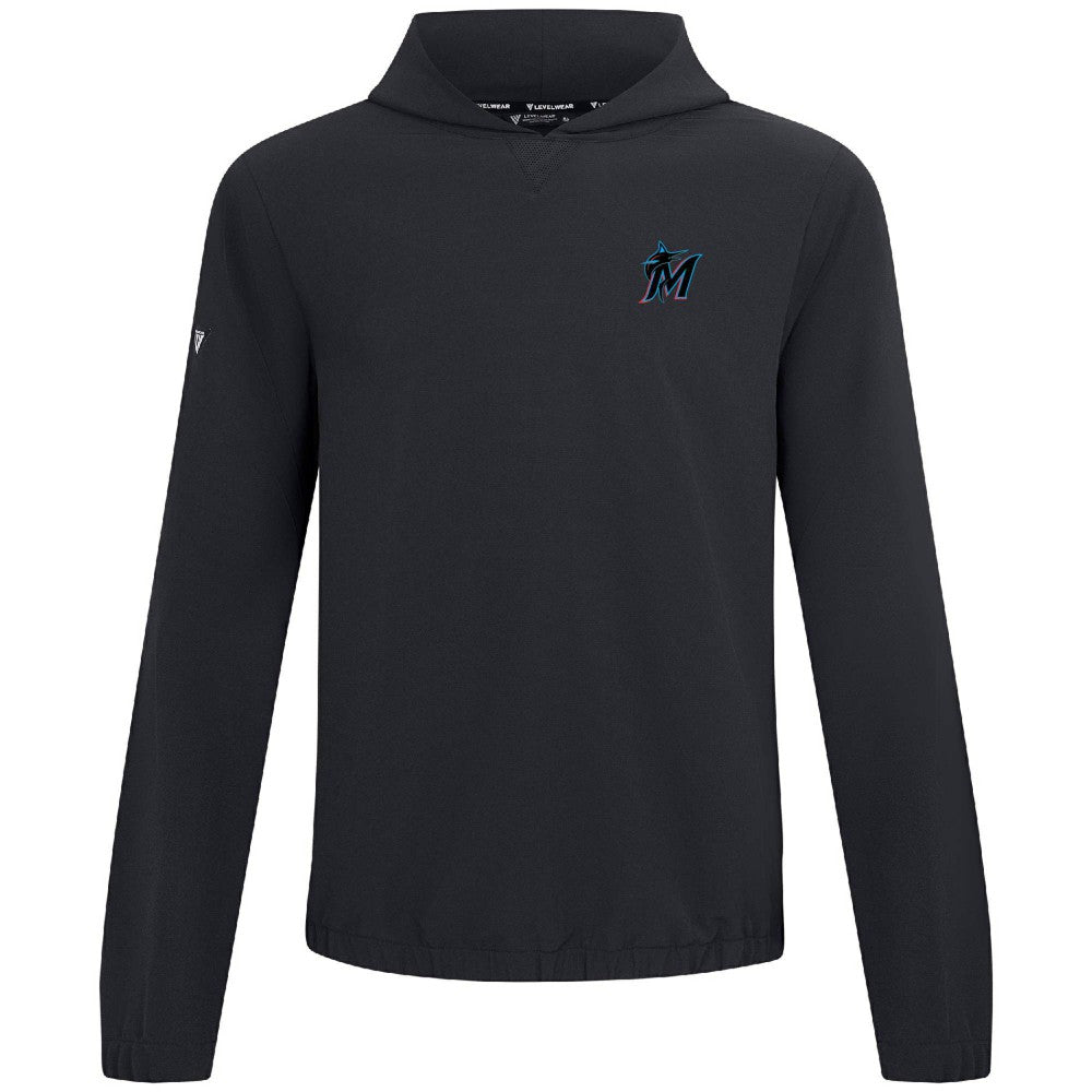 Miami Marlins Levelwear Action Insignia 2.0 Pullover Hoodie - Black