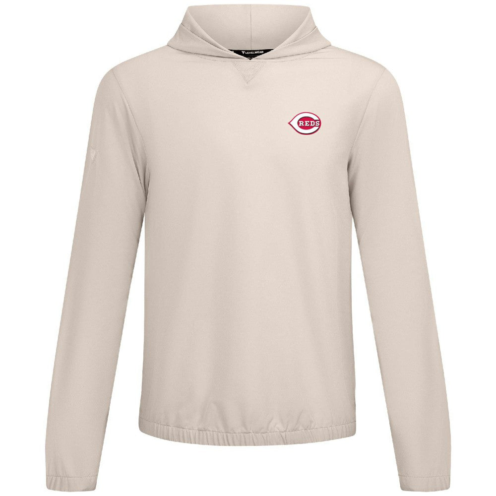 Cincinnati Reds Levelwear Action Insignia 2.0 Pullover Hoodie - Khaki